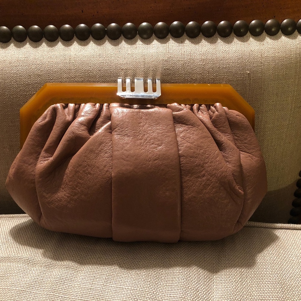 Marni Lambskin Art Deco clutch